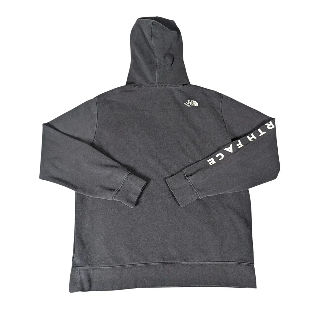 The North Face Mens Grand Teton Bison Hoodie Black Sleeve Logo Pullover NF0A4M4M
